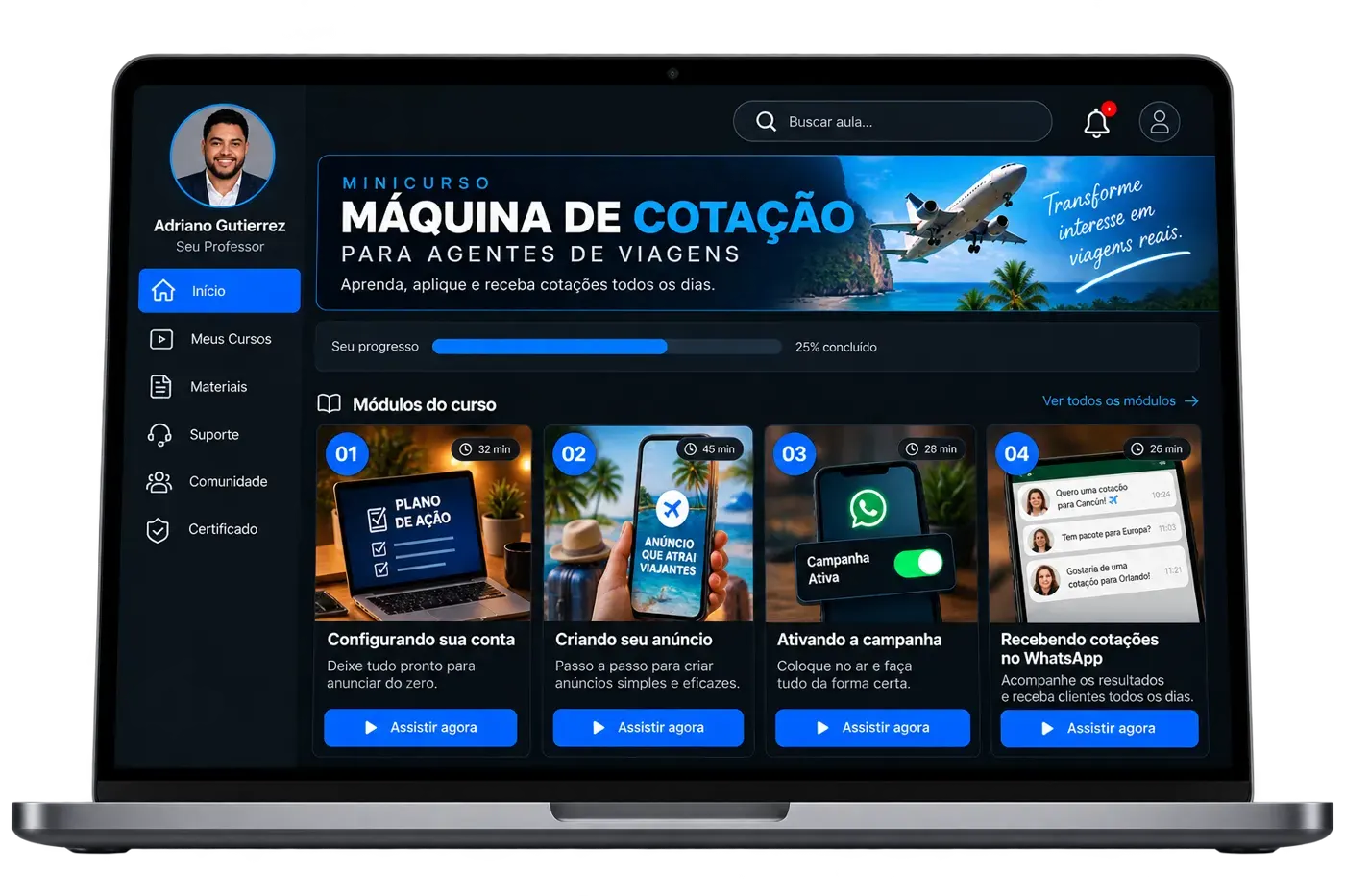 Interface do treinamento Máquina de Cotação